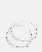 PEARL HOOP EARRINGS SILVER