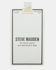 BRIDAL BOW TIGHTS SHEER WHITE