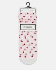 2 PACK HEART SOCKS SHEER WHITE