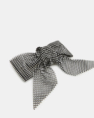 RHINESTONE MESH HAIR BOW BLACK/SILVER