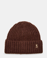 LOGO BEANIE DARK BROWN