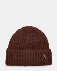 LOGO BEANIE DARK BROWN