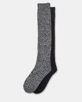 FALL 2 PACK MARLED KNEE HIGH SOCKS BLACK