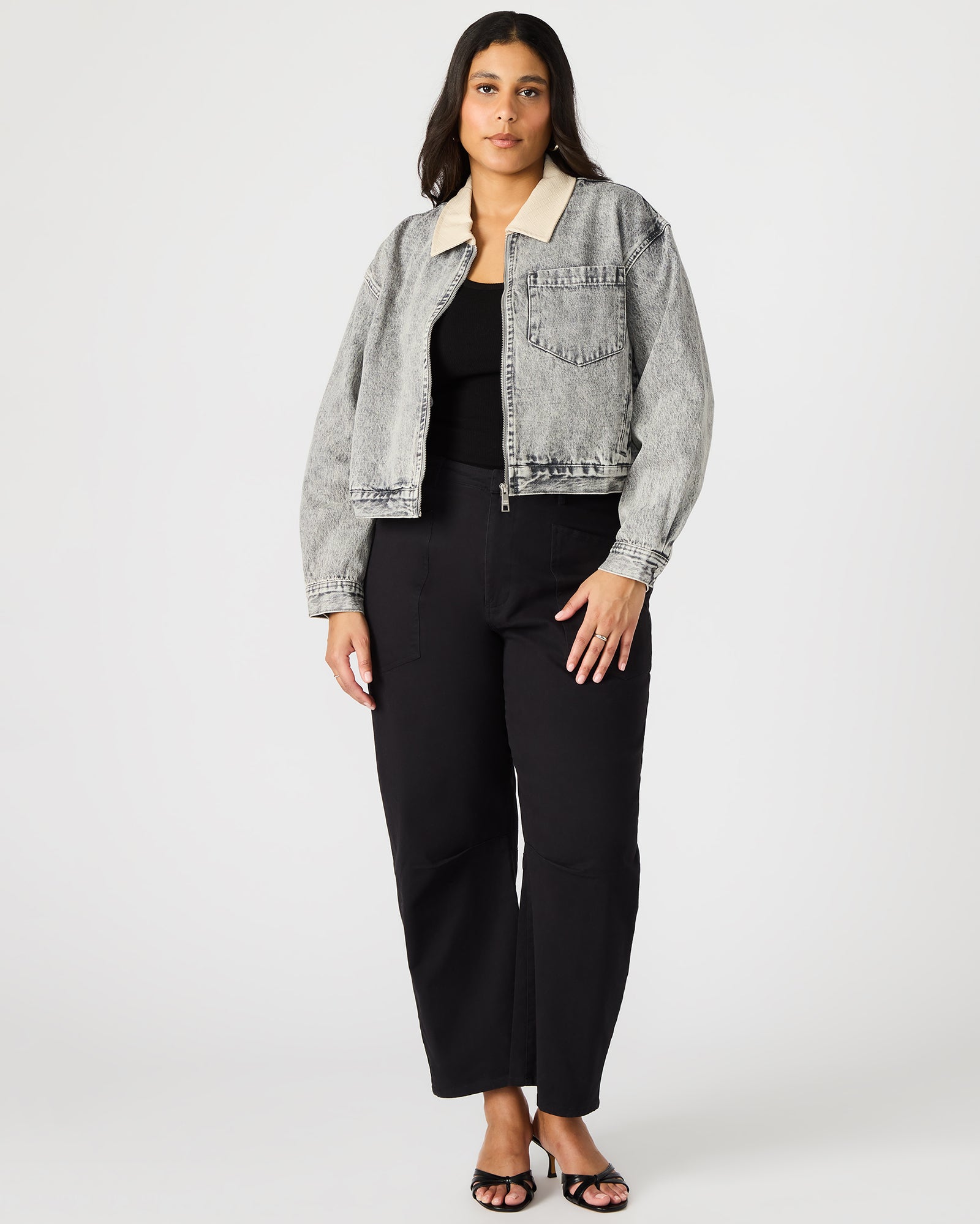 GLACIA DENIM JACKET LIGHT GREY